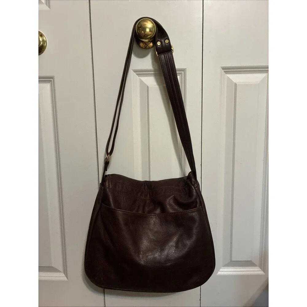 Vintage Romag Leather Messenger Shoulder Bag Brown
